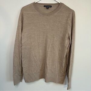 Katherine Barclay Women Crew Neck Merino Wool Sweater Gray Sz L Minimalist Basic